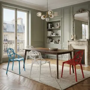 Home Chairs; Home Balcony Dining Plastic Armless Chairs