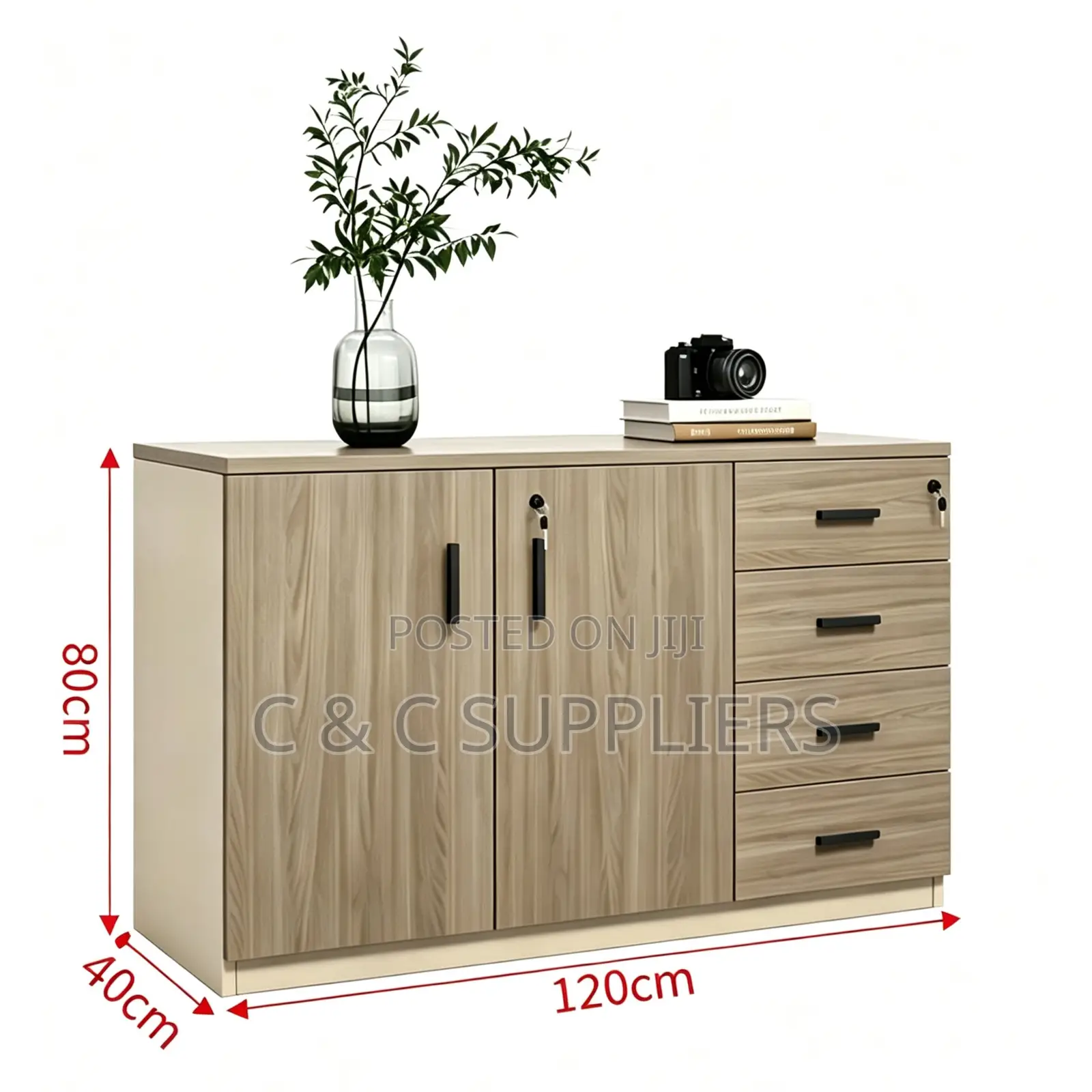 2-Door File Credenza With Drawers