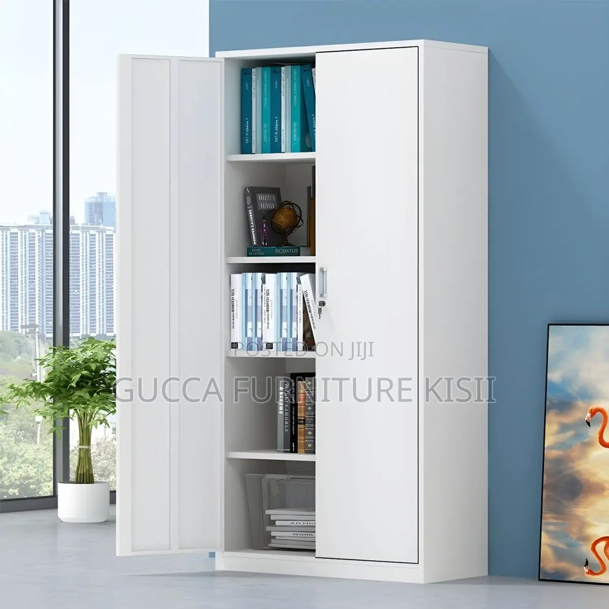 Cabinet; Metal Storage Cabinet With 2 Doors
