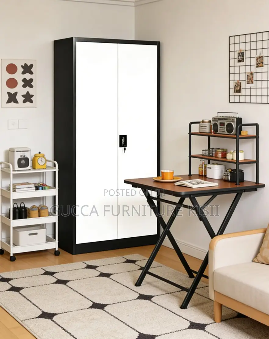 Cabinet; Metal Storage Cabinet With 2 Doors
