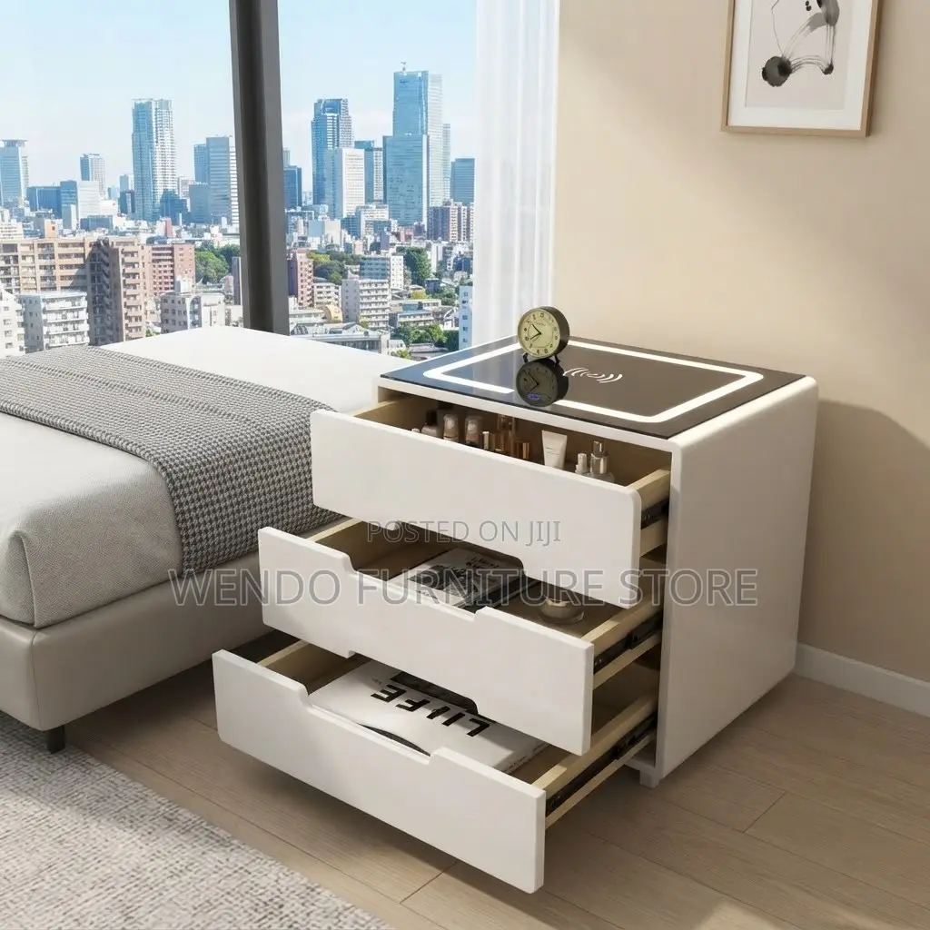 Storage Unit; White Bedroom Cabinet With Three Lockers