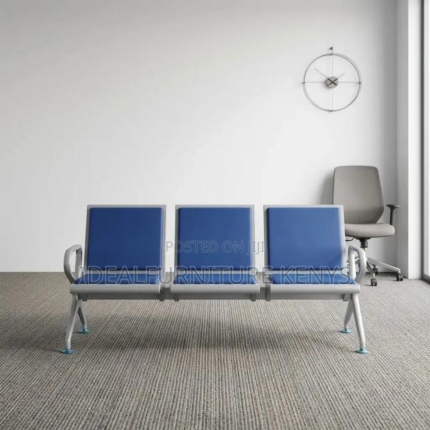 Blue 3-Seater Waiting Bench