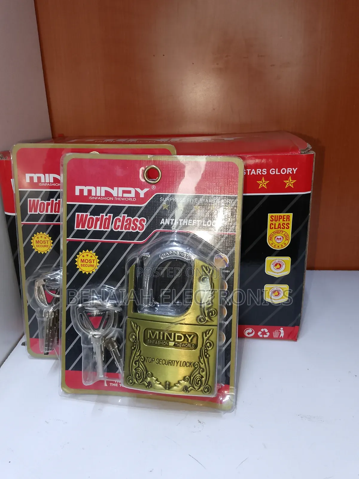 Original Mindy Padlock Three Set of Keys,hardened for Maximum Security