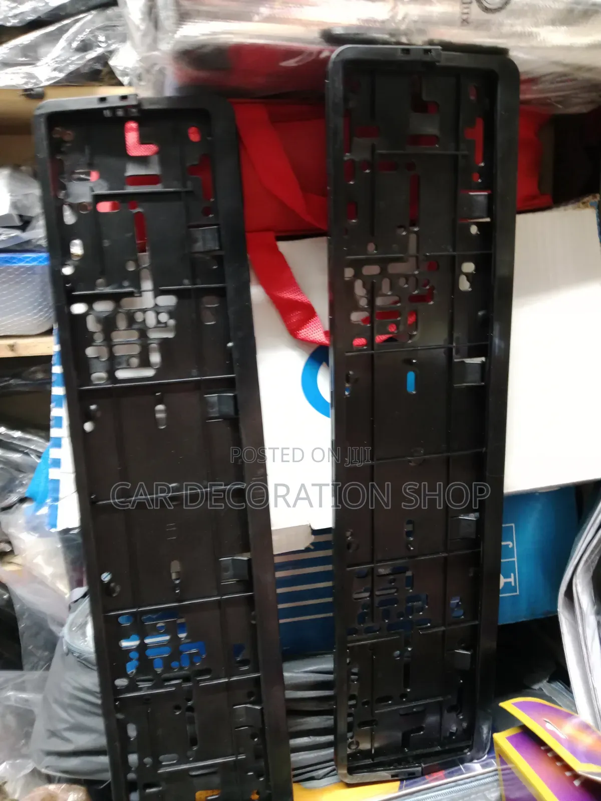 2pc Black Oblong Plastic Number Plates Backing Frames