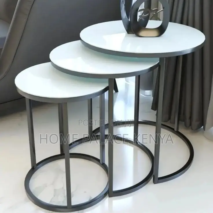 Nesting Table; Space Saving Marble Top Nesting Tables for Living Rooms