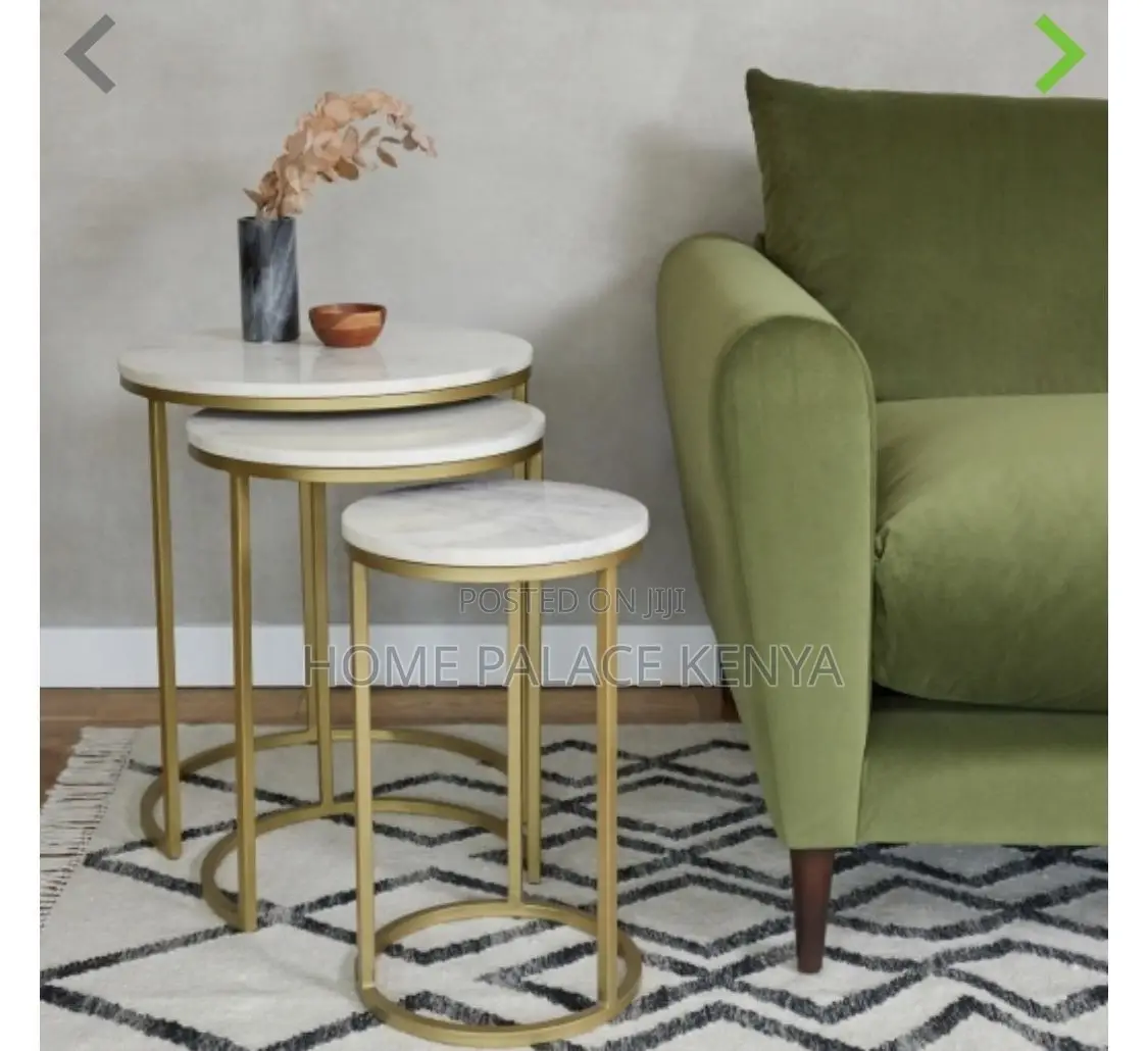 Nesting Table; Space Saving Marble Top Nesting Tables for Living Rooms