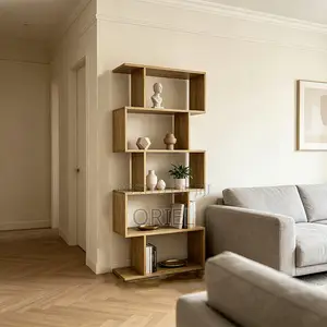 Office Bookshelf : Wooden Panel 5-Tier Bookshelf