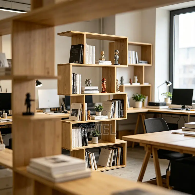 Office Bookshelf : Wooden Panel 5-Tier Bookshelf