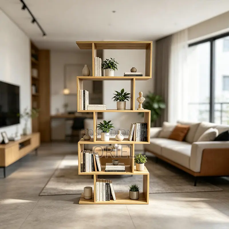 Office Bookshelf : Wooden Panel 5-Tier Bookshelf