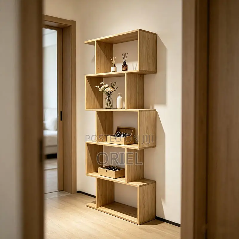 Office Bookshelf : Wooden Panel 5-Tier Bookshelf