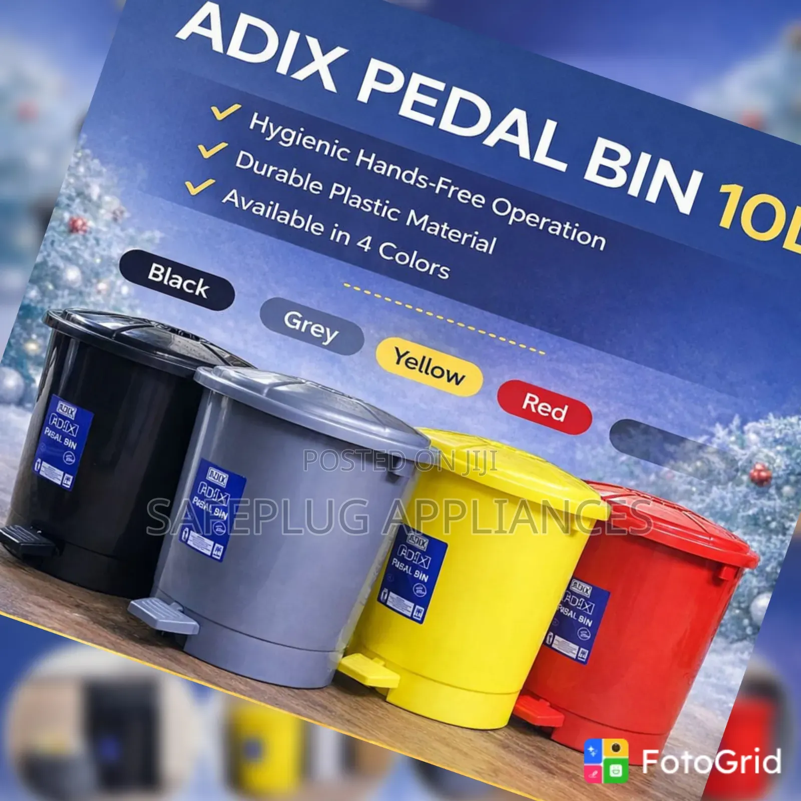 10L Pedal Bin – Hands-Free Waste Bin for Kitchen, Office Bathroom