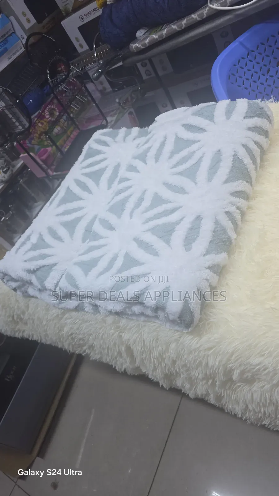 Grey and White Sharper Fleece Blankets