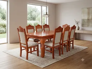 Heritage Carved Six-Seater Wooden Dining Set