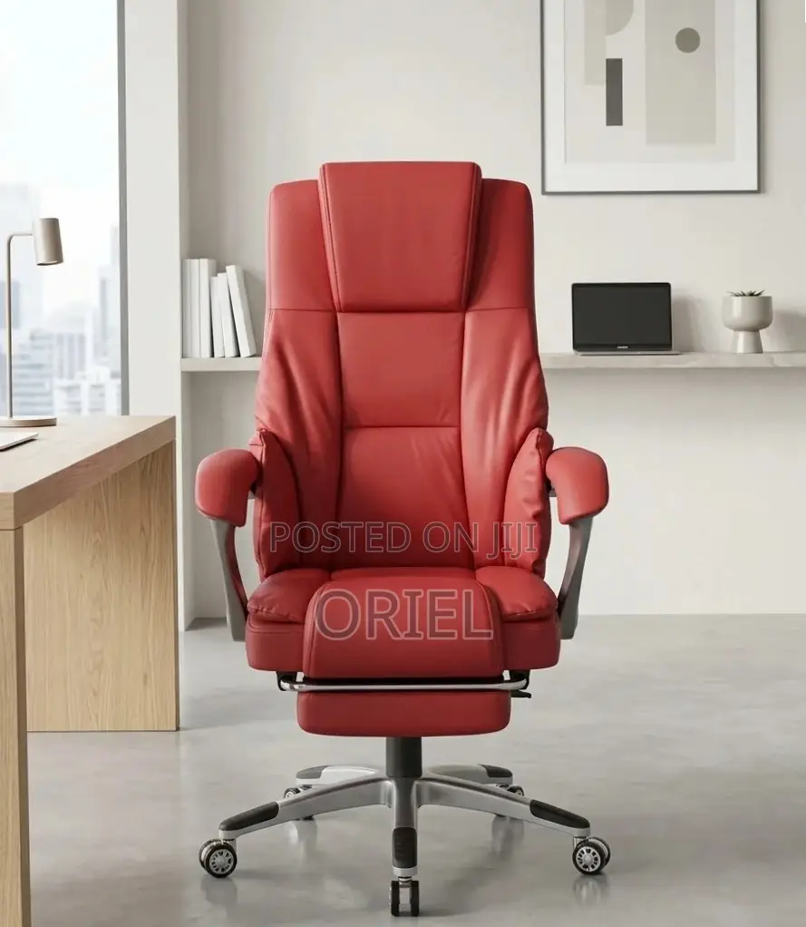 Offiec Chair : Executive Red Office Chair With Footrest