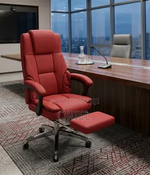 Offiec Chair : Executive Red Office Chair With Footrest