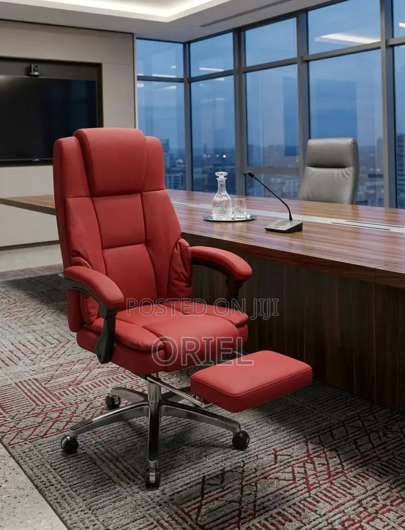 Offiec Chair : Executive Red Office Chair With Footrest