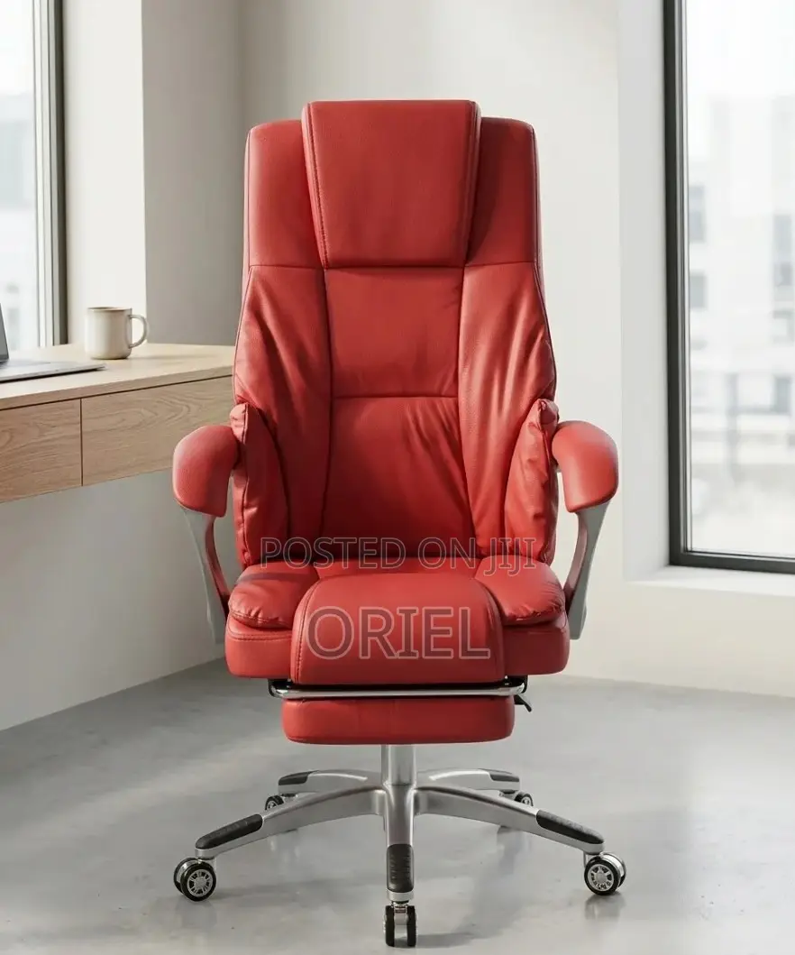 Offiec Chair : Executive Red Office Chair With Footrest