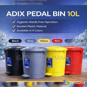 10L ADIX Pedal Waste Bin – Durable Plastic Dustbin With Foot Pedal