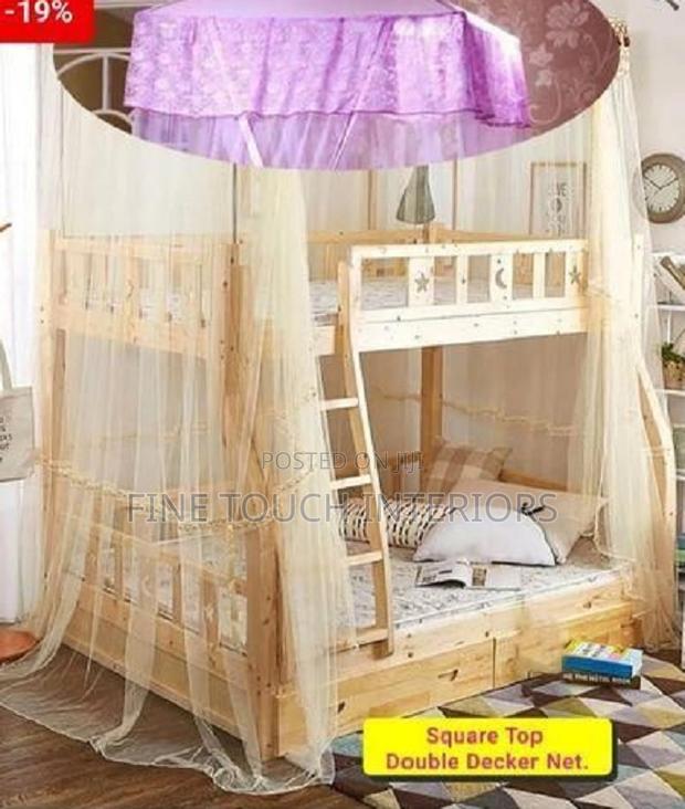 Top Square Double Decker Mosquito Net – Size for 3×6, 4×6 5×6 Beds
