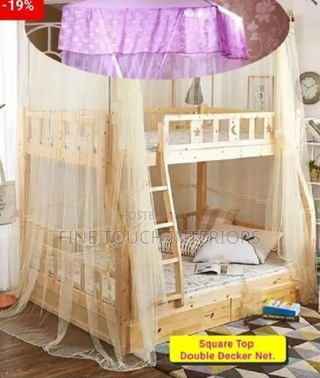 Top Square Double Decker Mosquito Net – Size for 3×6, 4×6 5×6 Beds