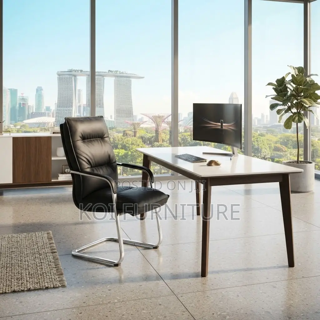 Office Chairs; Executive Leather Office Seat With Sle Base High Back