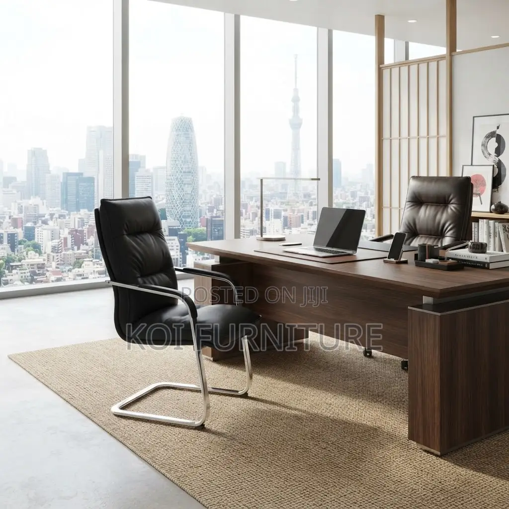 Office Chairs; Executive Leather Office Seat With Sle Base High Back