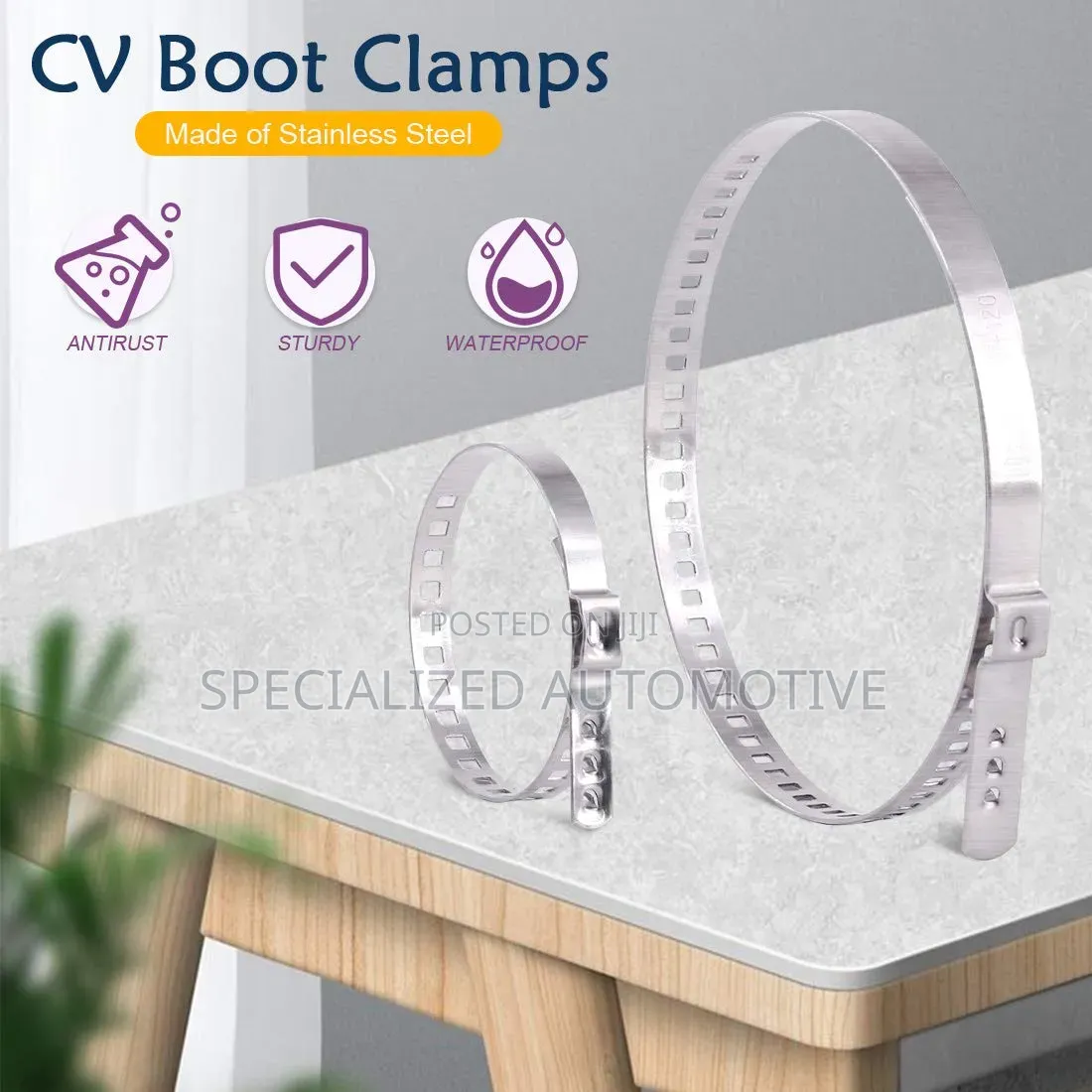 Universal Vehicle Rubber CV Boot Drive Shaft Boot Metal Clamps