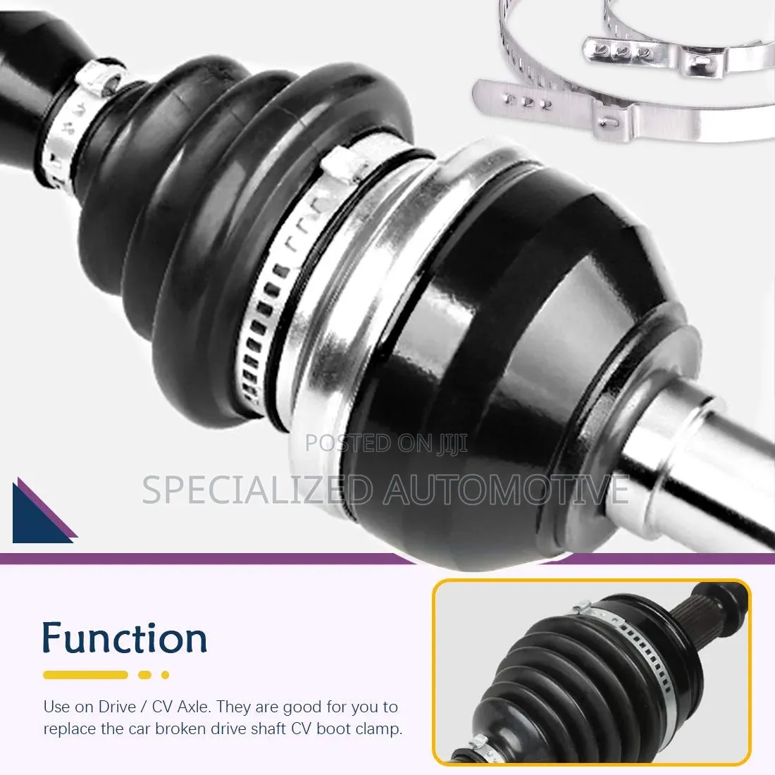 Universal Vehicle Rubber CV Boot Drive Shaft Boot Metal Clamps