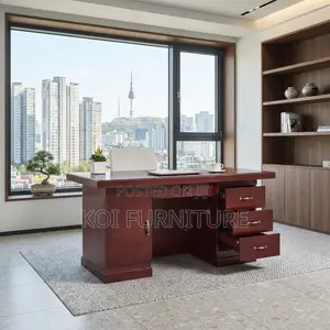 Office Desk; 120CM Modern Mahogany Made Home Office Red Desk
