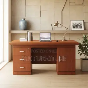 Office Desk; 120CM Modern Mahogany Made Home Office Red Desk