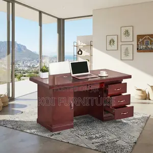 Office Desk; 120CM Modern Mahogany Made Home Office Red Desk