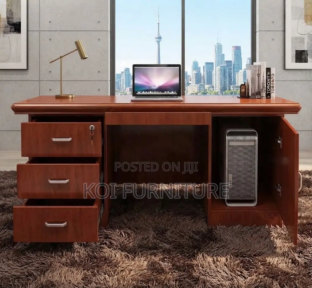 Office Desk; 120CM Modern Mahogany Made Home Office Red Desk