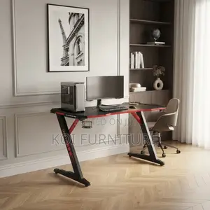 Office Desk; Ergonomic Studio Black Gamers Modern Desk