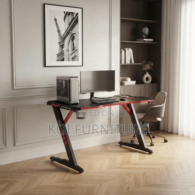 Office Desk; Ergonomic Studio Black Gamers Modern Desk
