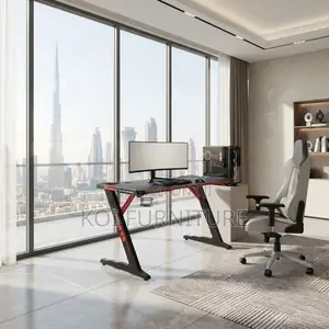Office Desk; Ergonomic Studio Black Gamers Modern Desk