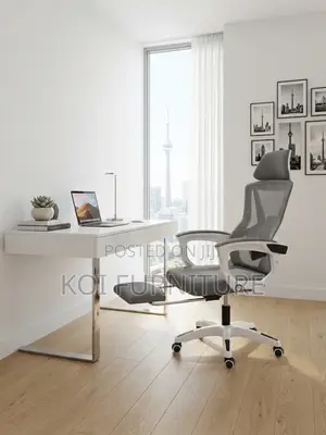 Office Chairs; Fabric Modern Office Seat With Foldable Footrest