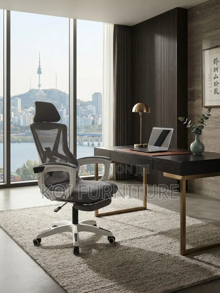Office Chairs; Fabric Modern Office Seat With Foldable Footrest
