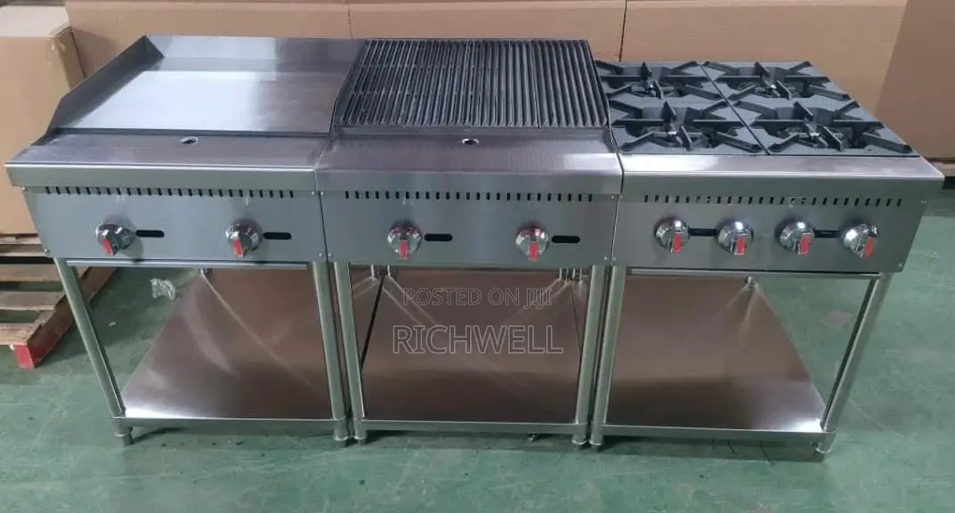 3-in-1 Heavy Duty Commercial Gas Range – 180cm Long