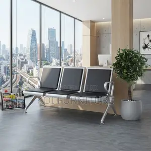 Office Benches; Modern Three Seaters Leather Reception Bench