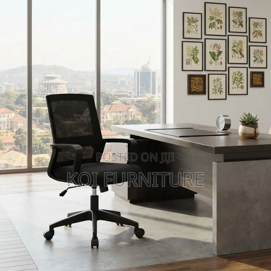Office Chairs; Mid Back Black Ergonomical Office Kaptains Chairs
