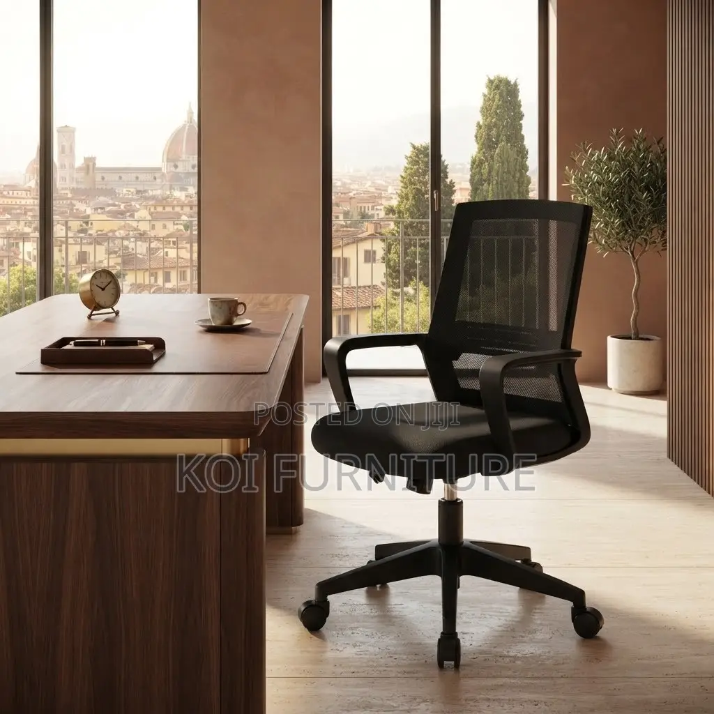 Office Chairs; Mid Back Black Ergonomical Office Kaptains Chairs