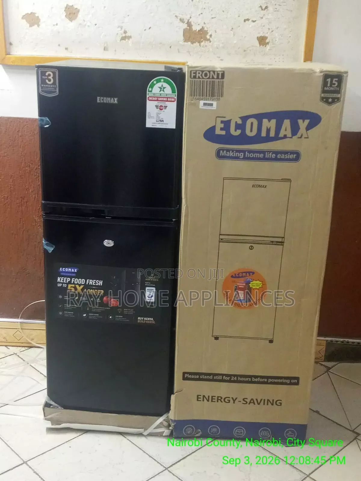 138litres Ecomax Double Door Dark Silver Refrigerator