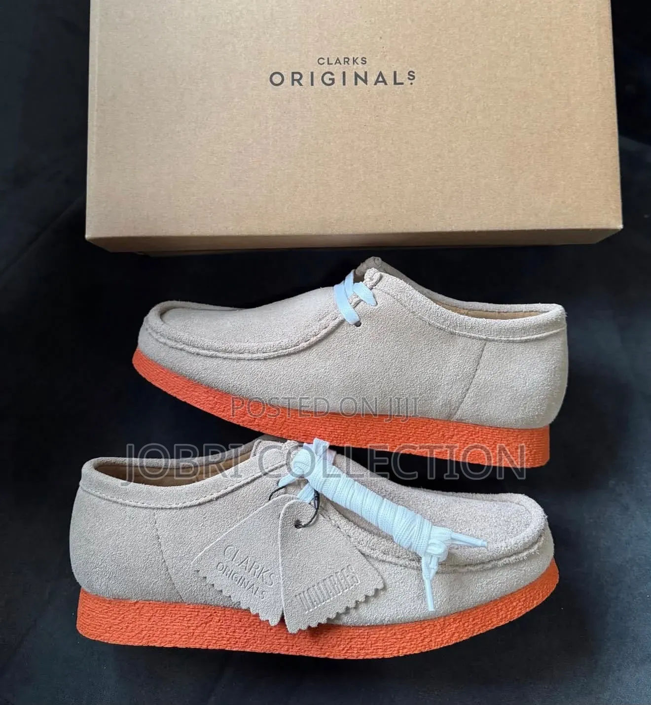 Clark’s WallabiesSuede “ Grey Orange “ Gum Sole Pure Leather Shoes
