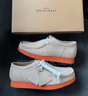 Clark’s WallabiesSuede “ Grey Orange “ Gum Sole Pure Leather Shoes