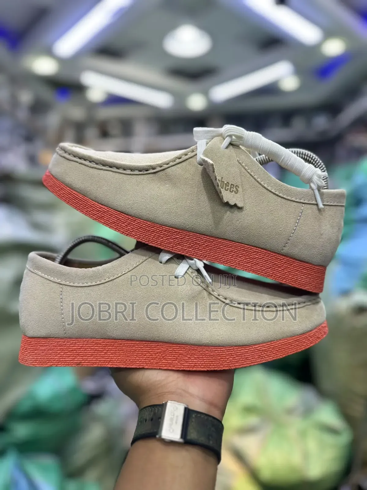 Clark’s WallabiesSuede “ Grey Orange “ Gum Sole Pure Leather Shoes