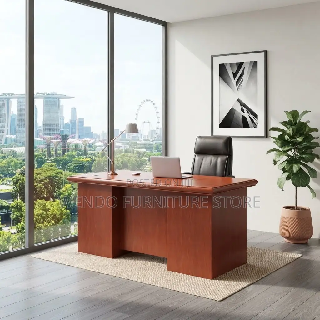 Office Desk; 120CM Red Executive Modern Home Office Mahogany Desk