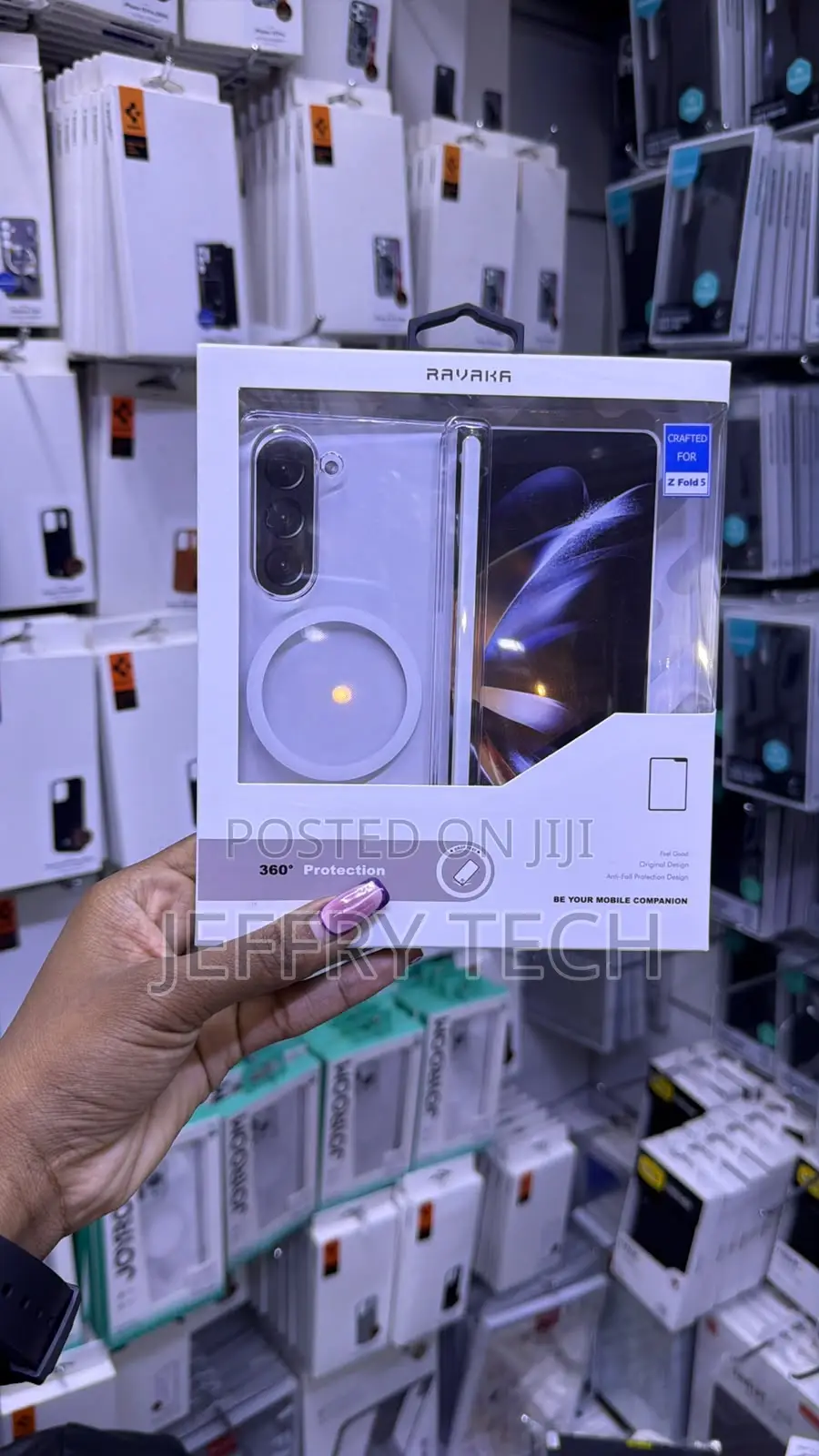 Clear Magnetic Case With a Ring for the Samsung Galaxy Z Fold 5