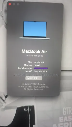 Laptop Apple MacBook Air 2025 M4 16GB Apple M4 SSD 256GB