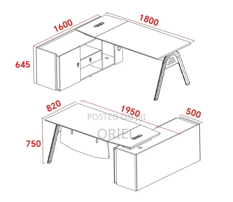 1.6 Metres L-Shaped Office Desk : L-Shape Table