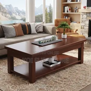 Coffee Table; Polished Mahogany Execuitive Red-Brown Coffee Tables